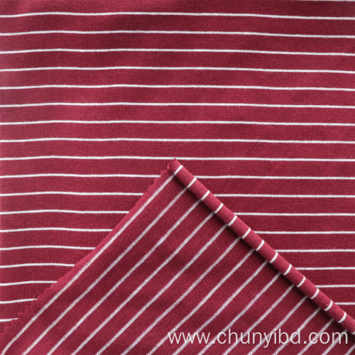 Breathable High Quality 95%Rayon 5%Spandex Stripes Pattern Single Jersey Knitted Shirt Fabric For Men Women Sportswear Fabric